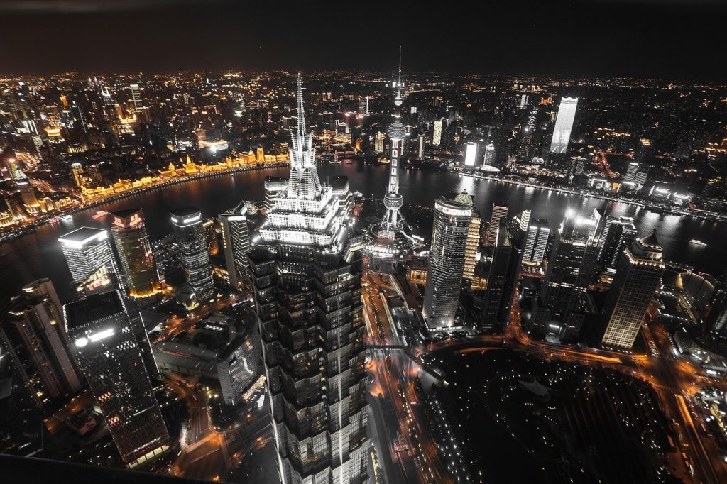 Shanghai nighttime cityscape