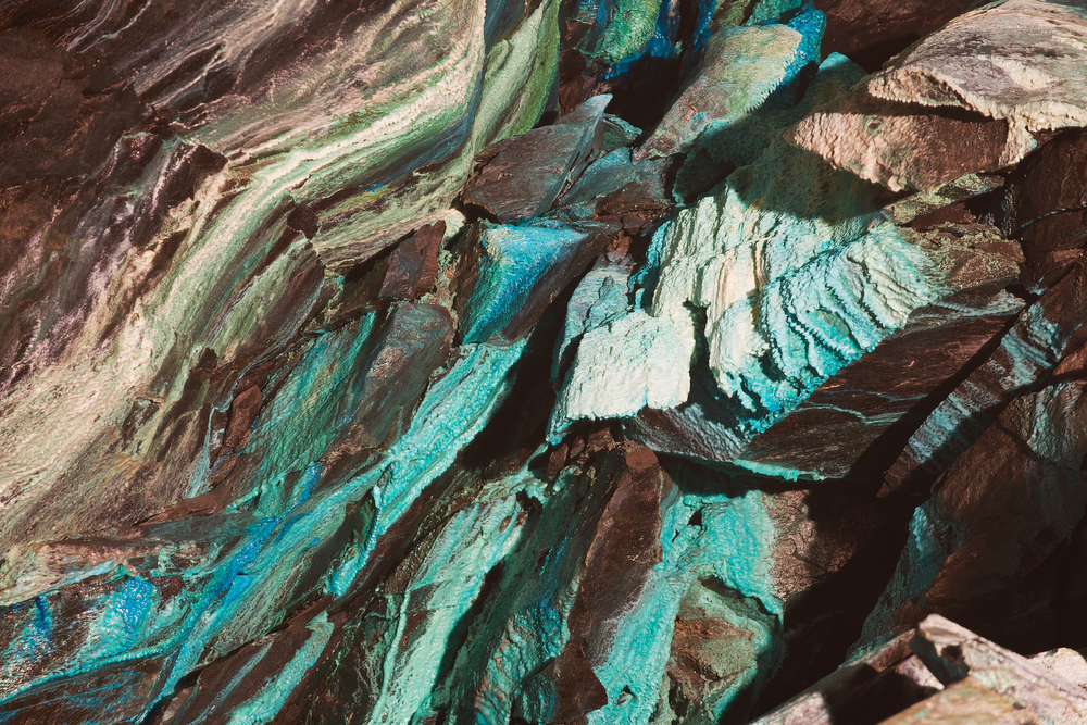 Abstract view of the wall of a copper mine